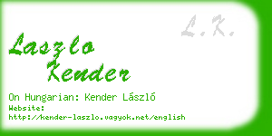 laszlo kender business card